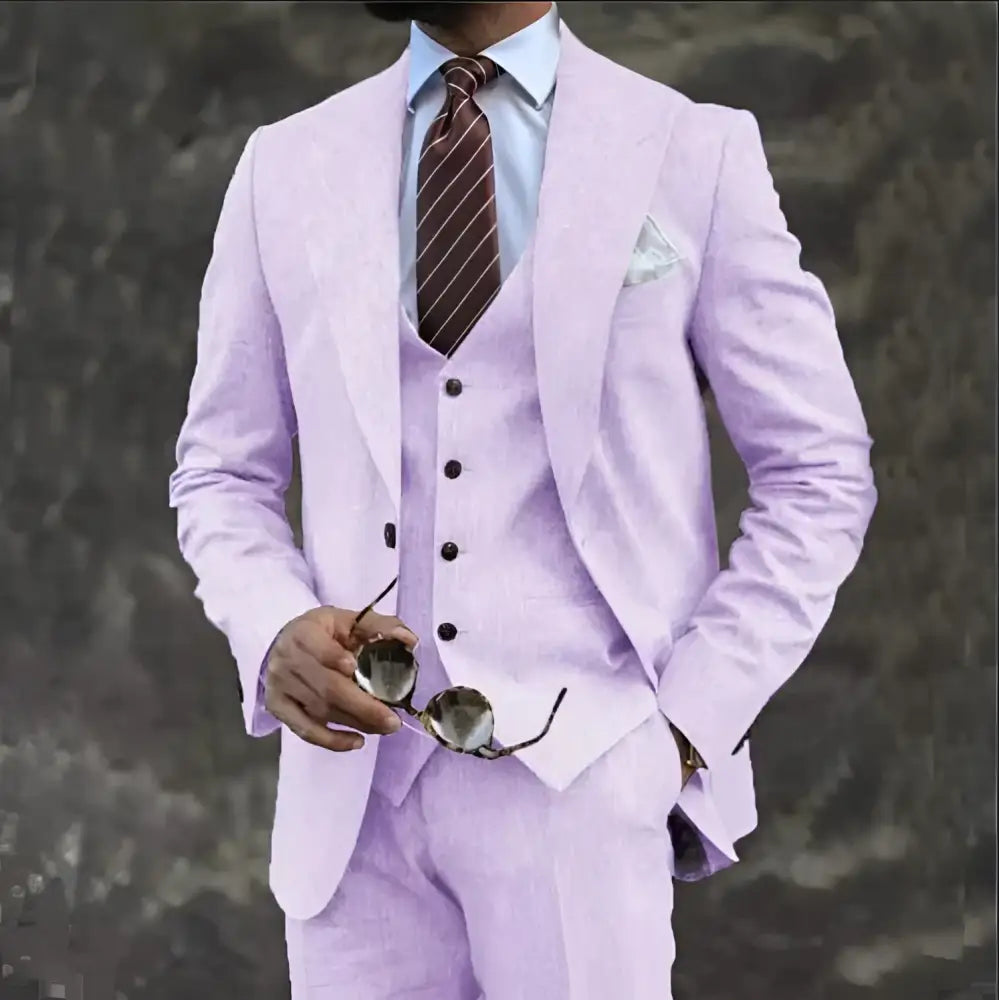 Pink Business Casual Three-Piece Suit – Modern Elegance | same ANTHEM