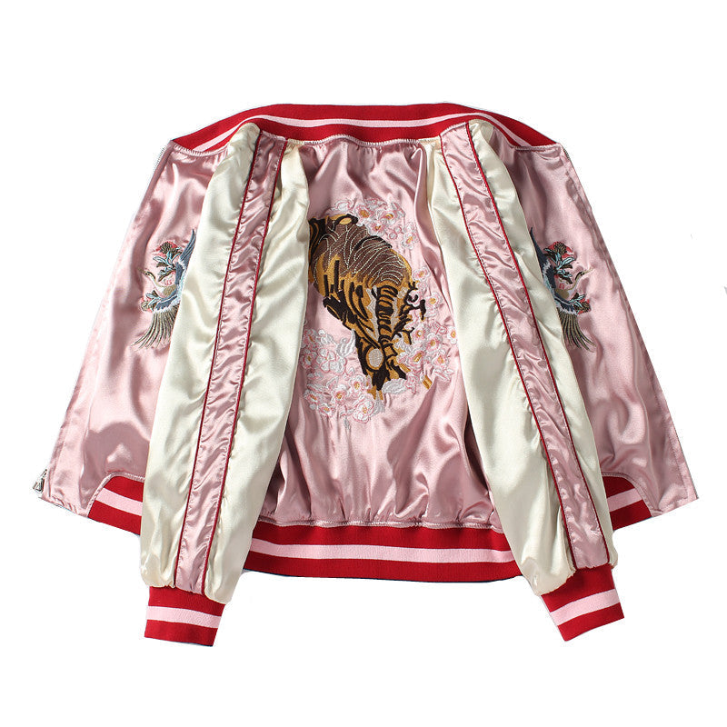 Pink Embroidered Reversible Baseball Jacket – Soulmate Streetwear same ANTHEM. - Pink / XS