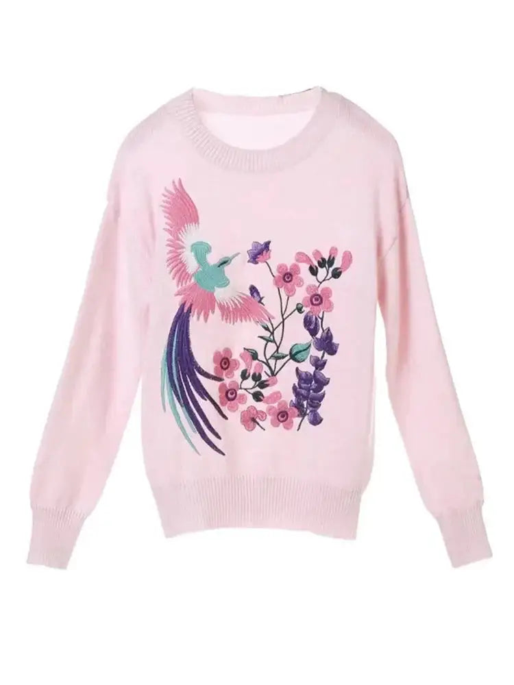 Pink Embroidered Sweater – dreamy soulmate streetwear | same ANTHEM.