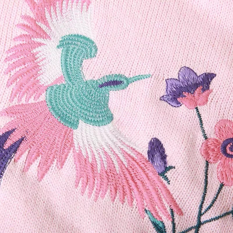 Pink Embroidered Sweater – dreamy soulmate streetwear | same ANTHEM.