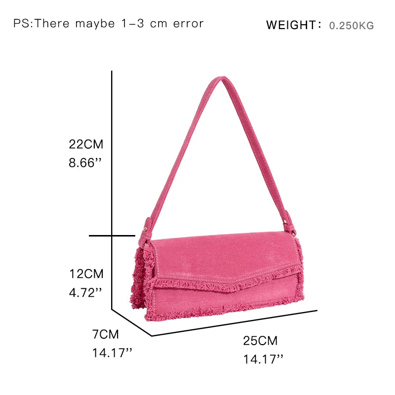 Pink Fringe Shoulder Bag – Soulmate Streetwear Purse | same ANTHEM - pink
