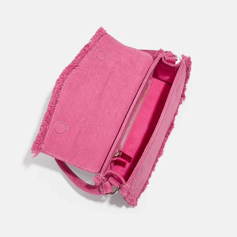 Pink Fringe Shoulder Bag – Soulmate Streetwear Purse | same ANTHEM - pink
