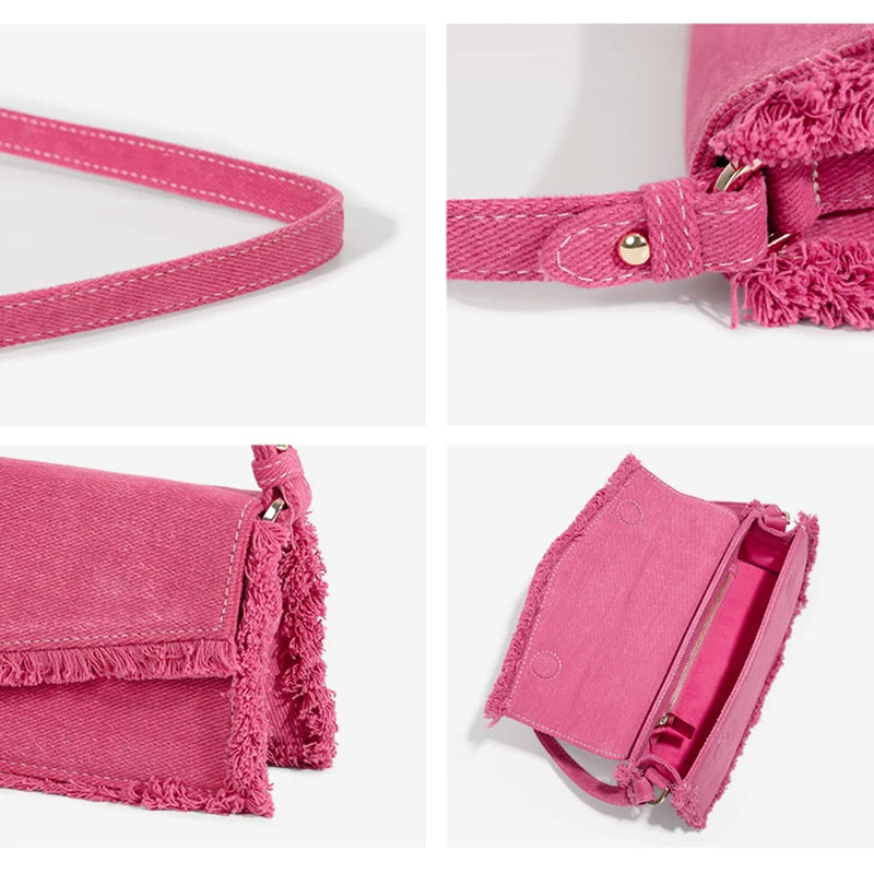 Pink Fringe Shoulder Bag – Soulmate Streetwear Purse | same ANTHEM - pink