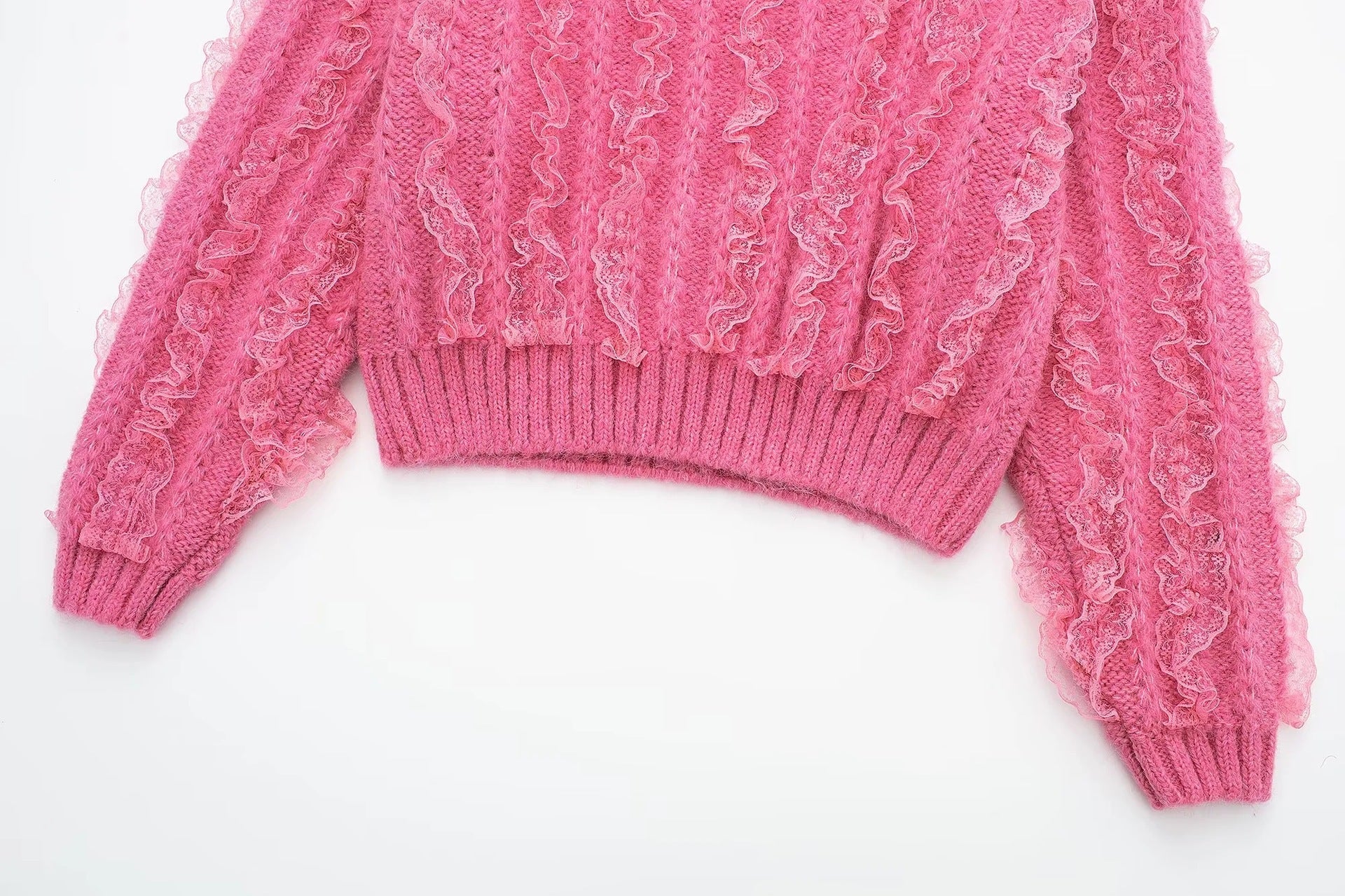Pink Ruffled Soulmate Sweater – same ANTHEM.