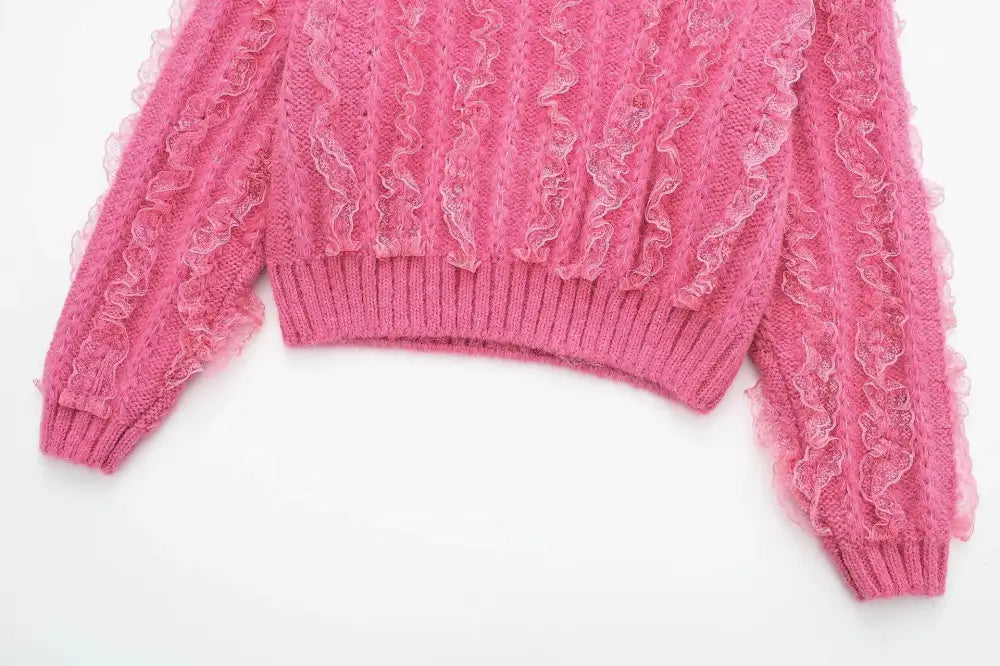 Pink Ruffled Soulmate Sweater – same ANTHEM.