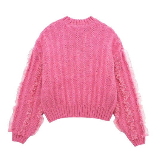 Pink Ruffled Soulmate Sweater – same ANTHEM.