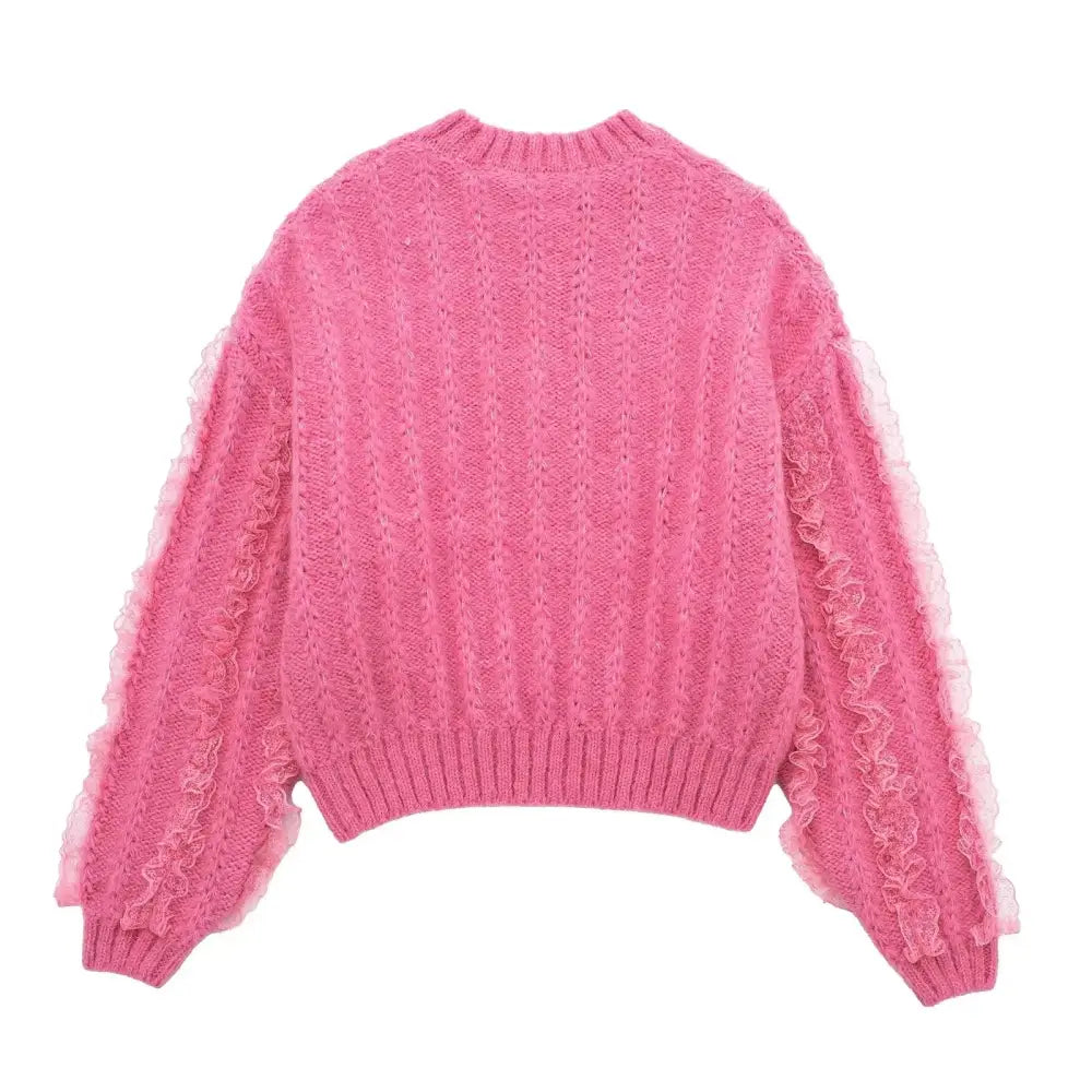 Pink Ruffled Soulmate Sweater – same ANTHEM.