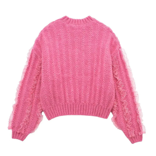 Pink Ruffled Soulmate Sweater – same ANTHEM.