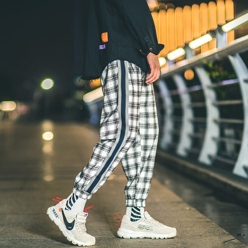 Plaid Casual Pants – Cool Everyday Baggy Pants | Same Anthem - Black white / 3XL - Pants