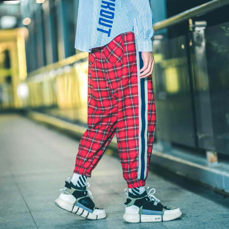 Plaid Casual Pants – Cool Everyday Baggy Pants | Same Anthem - Red / 3XL - Pants