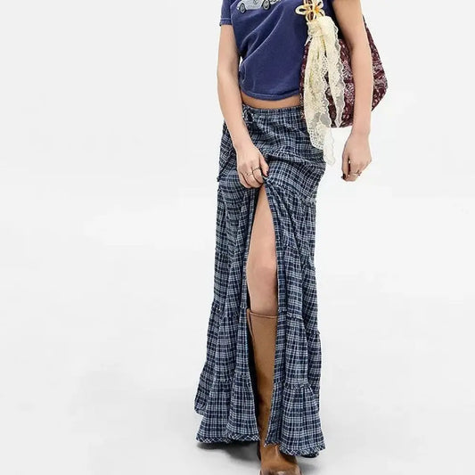 Plaid Long Skirt | same ANTHEM. - Skirt