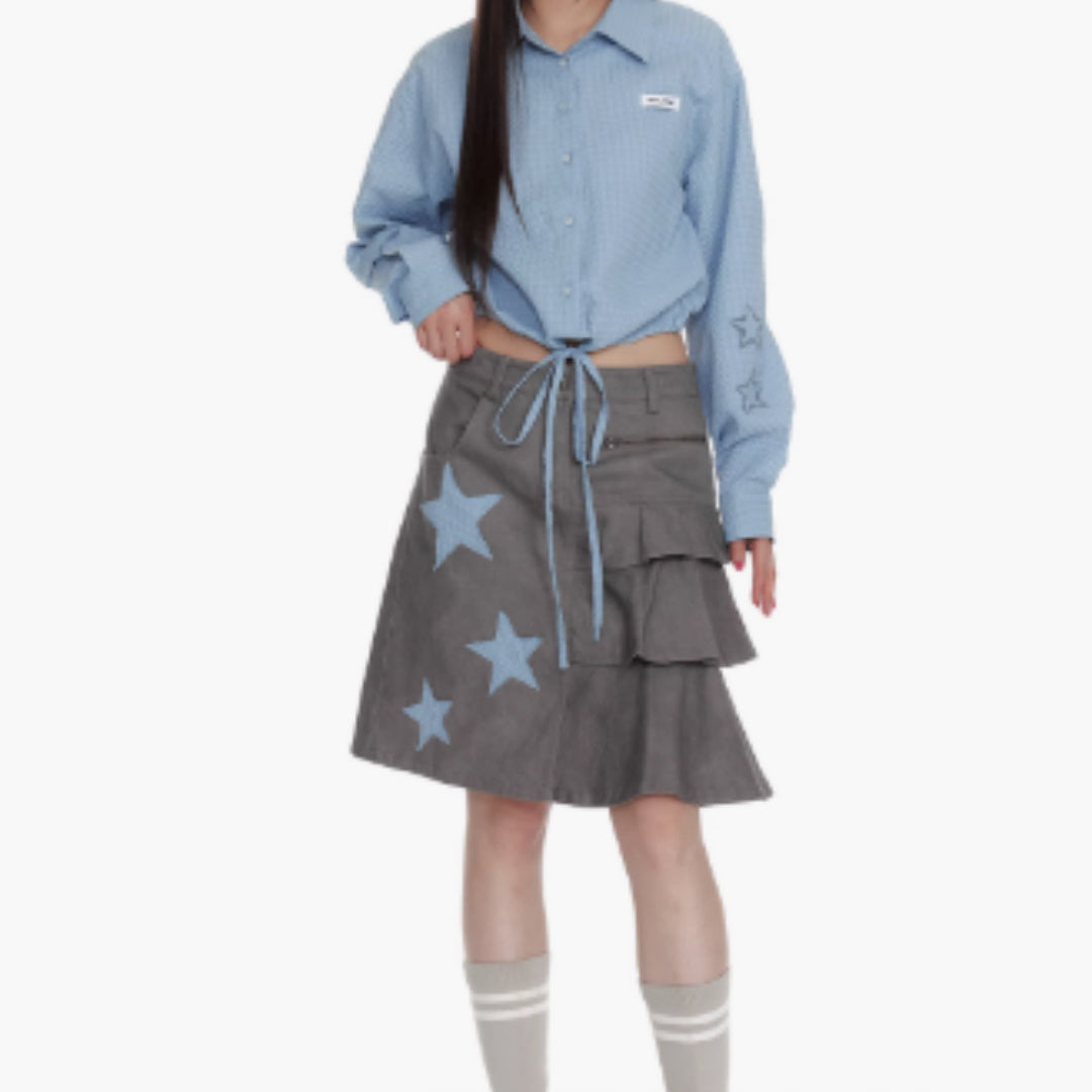 Plaid Patchwork Star Pleated Skirt – Stylish for Soulmates | Same ANTHEM