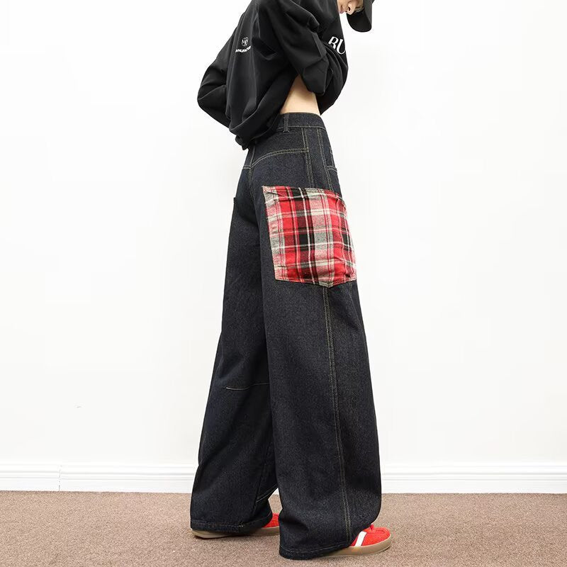 Plaid Patchwork Wide Pants | same ANTHEM.