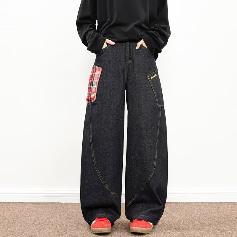 Plaid Patchwork Wide Pants | same ANTHEM.