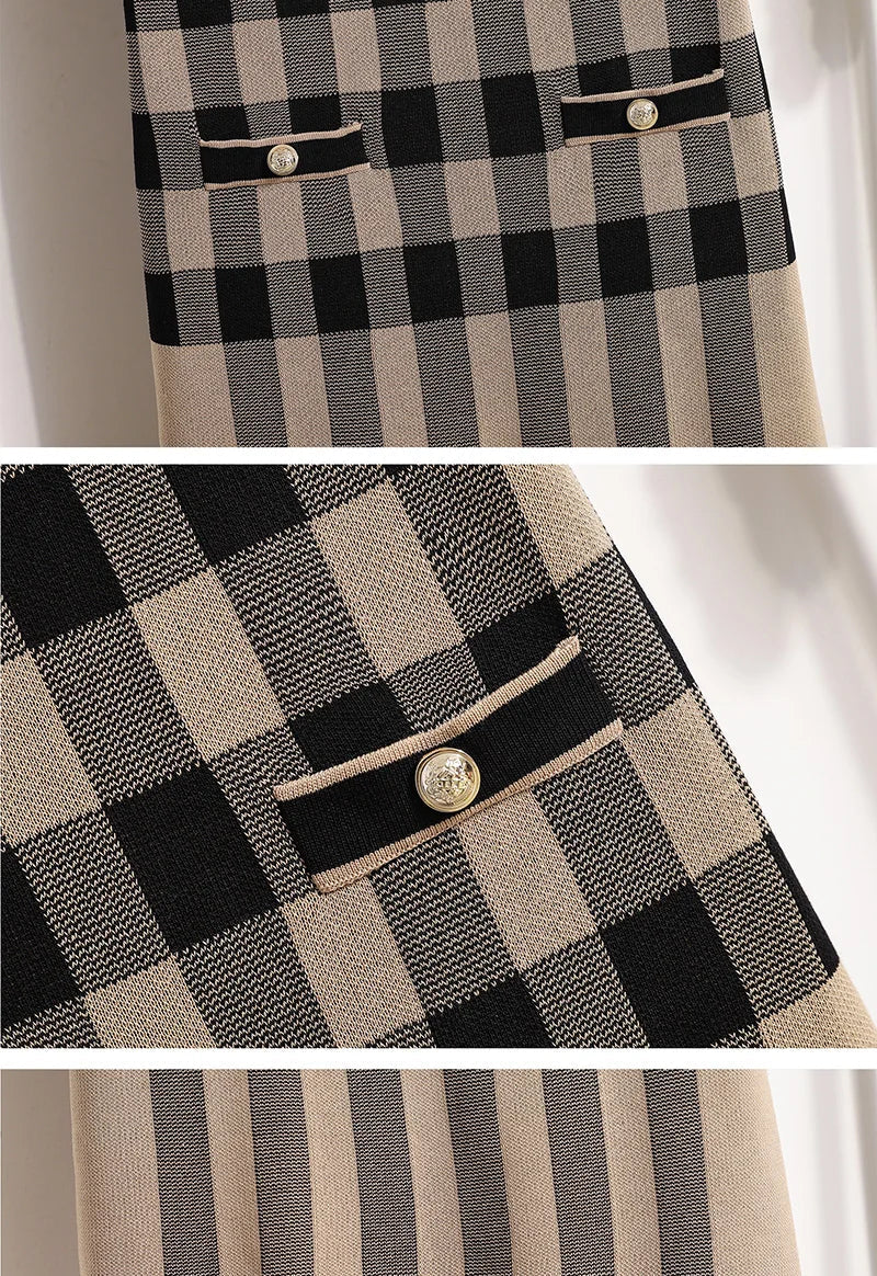 Plaid Striped Knitted Dress – Soulmate Streetwear Style | same ANTHEM