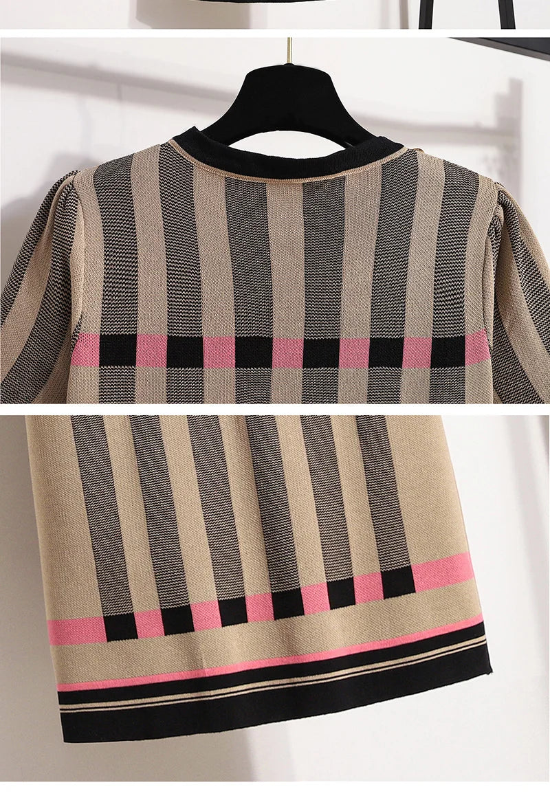 Plaid Striped Knitted Dress – Soulmate Streetwear Style | same ANTHEM