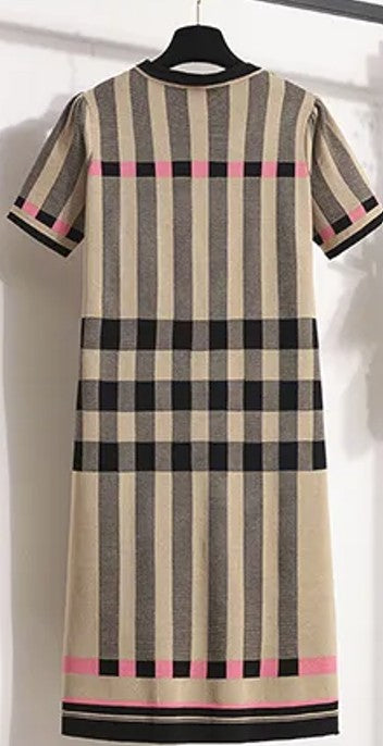 Plaid Striped Knitted Dress – Soulmate Streetwear Style | same ANTHEM
