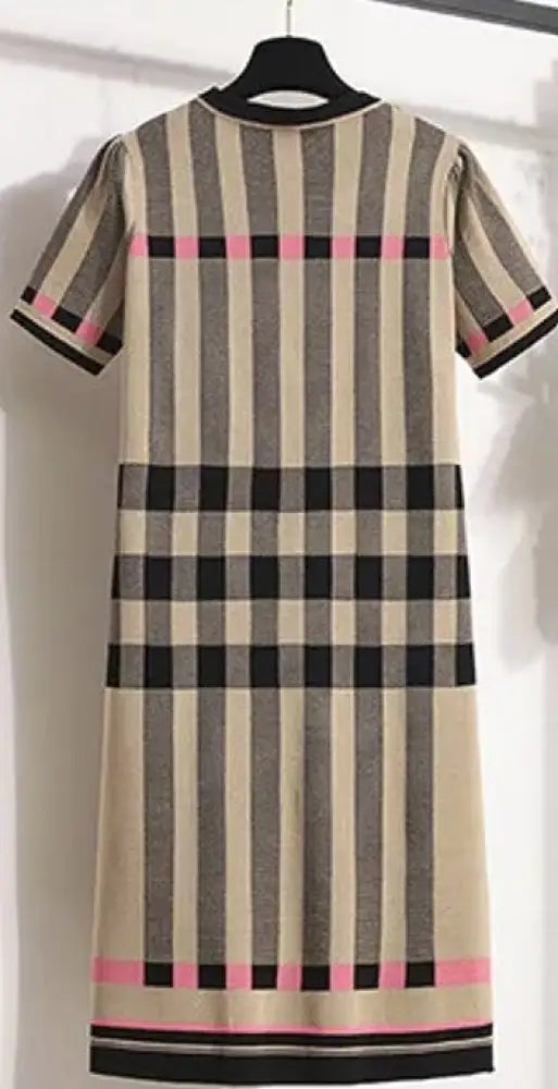 Plaid Striped Knitted Dress – Soulmate Streetwear Style | same ANTHEM