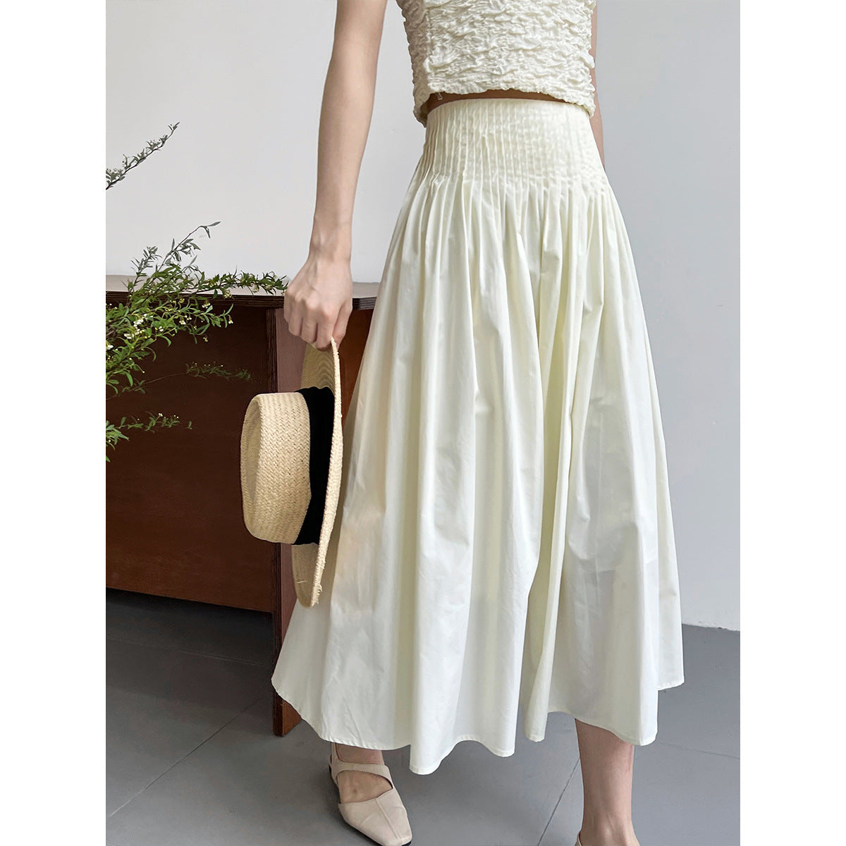 Pleated A-Line Umbrella Skirt – same ANTHEM