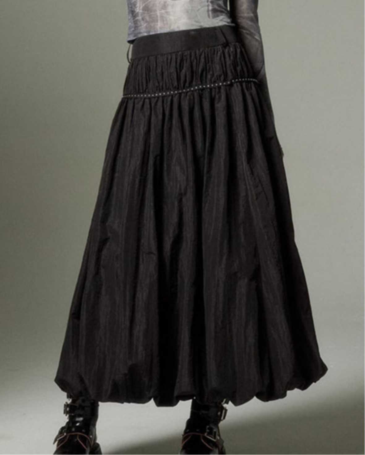 Pleated High Waist Bud Skirt – Unique Style for Lovers | Same ANTHEM - Black / L