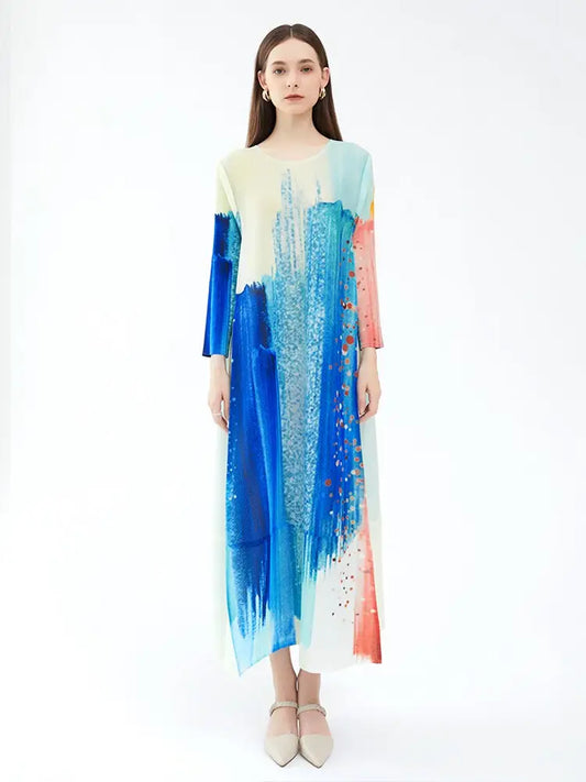 Pleated Ink Print Dress – Fall Fairytale Streetwear | same ANTHEM.