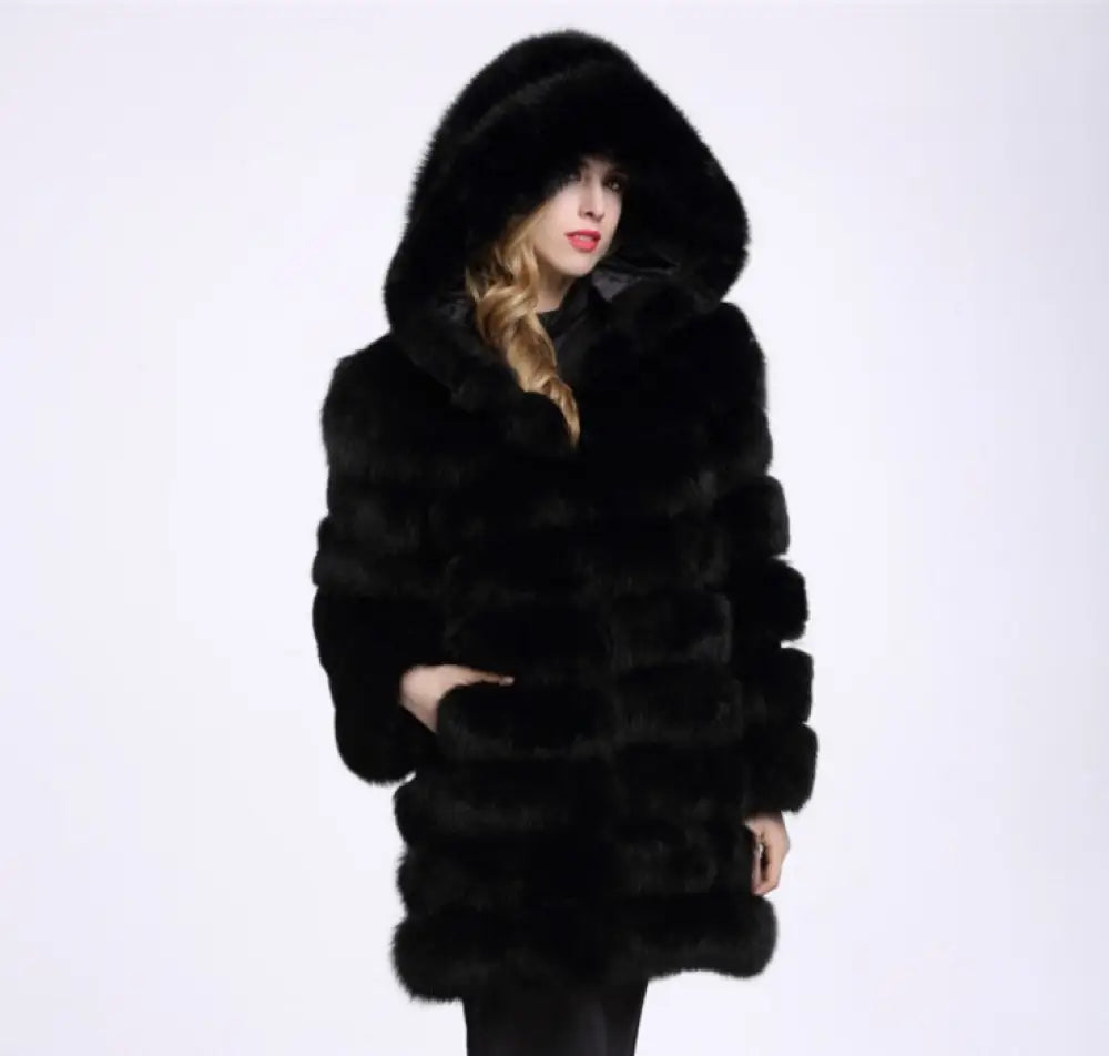 Plush Faux Fur Coat | same ANTHEM. - Black / S