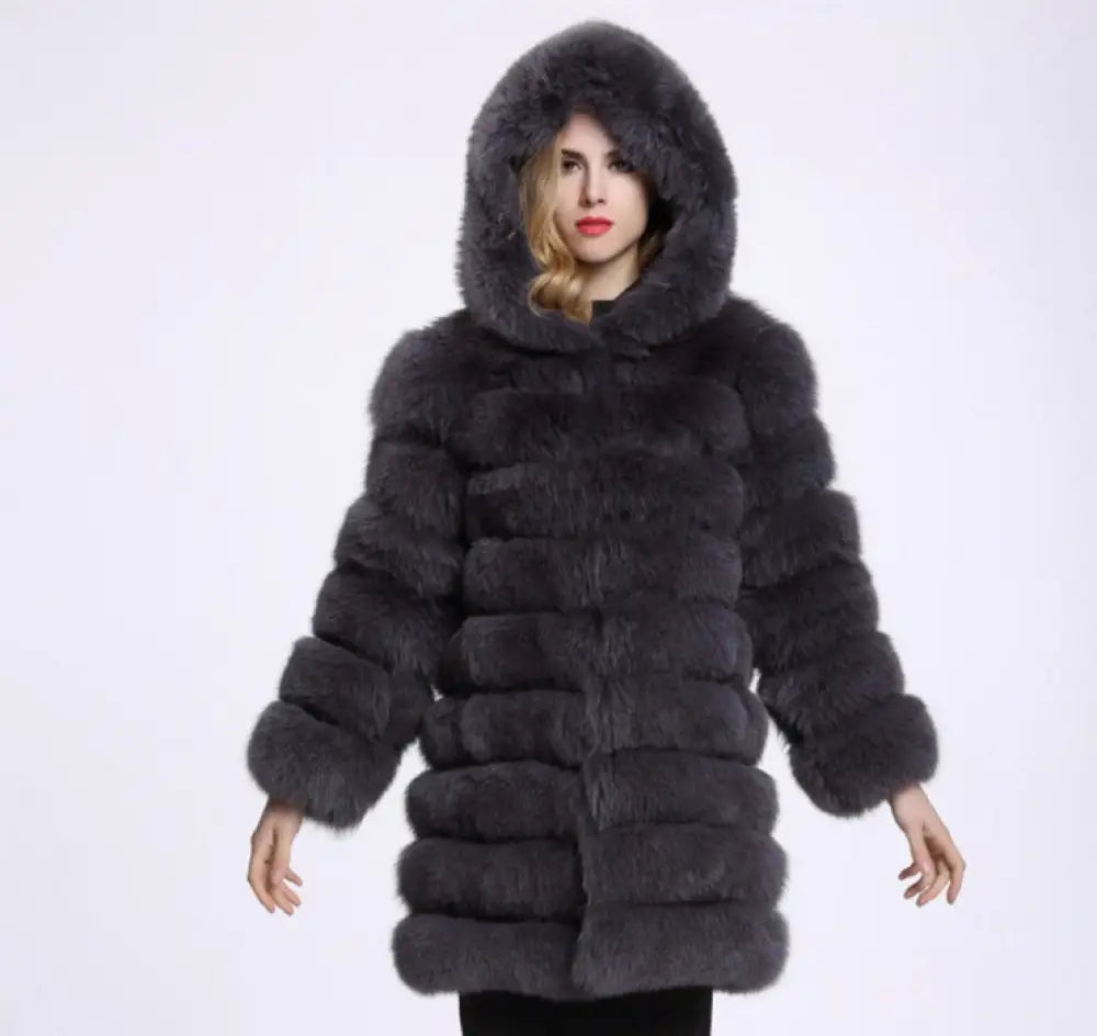 Plush Faux Fur Coat | same ANTHEM. - Dary Grey / S