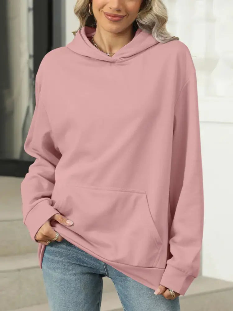 Pocketed Long Sleeve Hoodie – same ANTHEM | Streetwear for Soulmates & Chosen Family - Dusty Pink / M