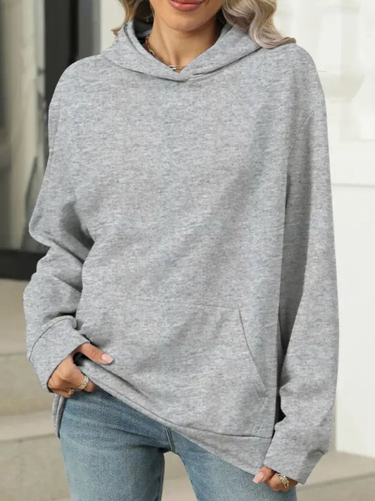 Pocketed Long Sleeve Hoodie – same ANTHEM | Streetwear for Soulmates & Chosen Family - Gray / S