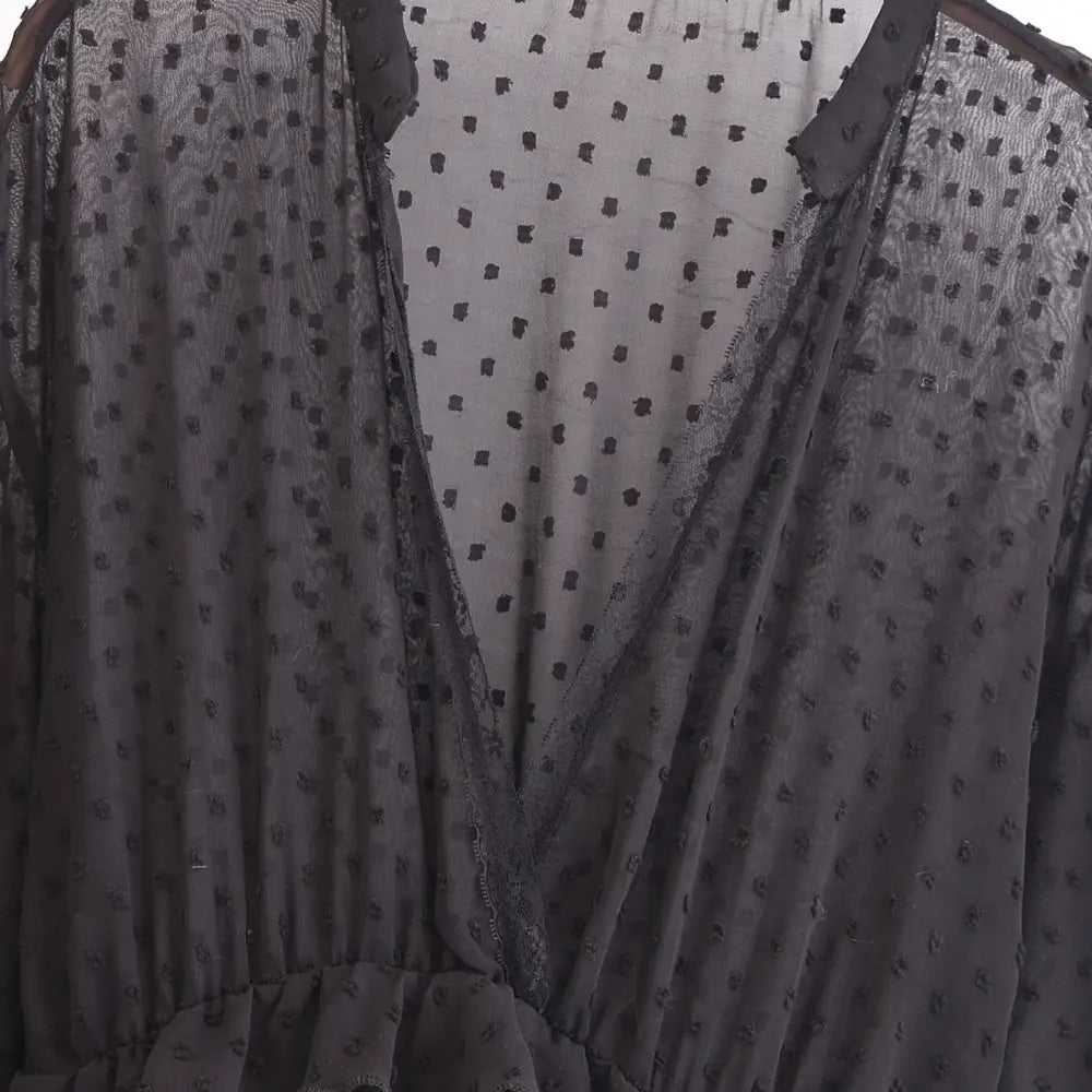 Polka Dot Deep V-Neck Chiffon Dress – Romantic Streetwear Style | same ANTHEM