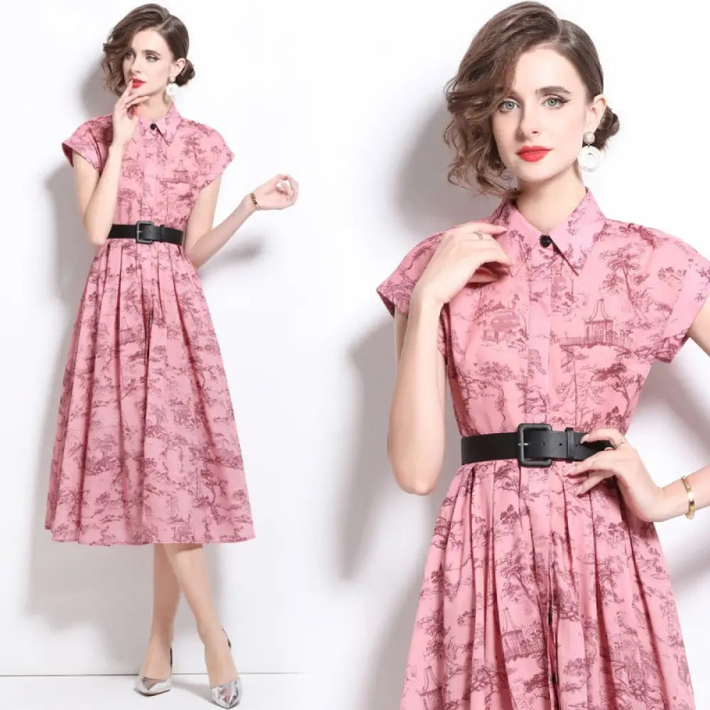 Polo Collar Lover’s Dress | same ANTHEM® Chic Style - Pink / 2XL - Dress