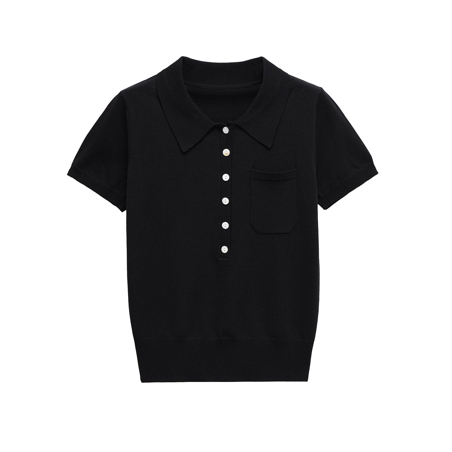 Polo Style Shirt Top for Women | Loose Casual Soulmate Style | same ANTHEM - black / S