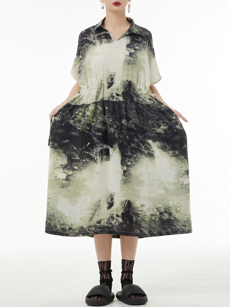 Printed Casual Summer Dress – French & Japanese Streetwear Style | same ANTHEM