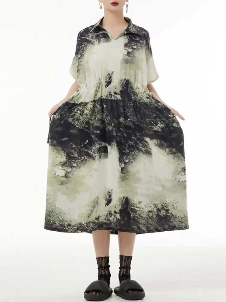 Printed Casual Summer Dress – French & Japanese Streetwear Style | same ANTHEM
