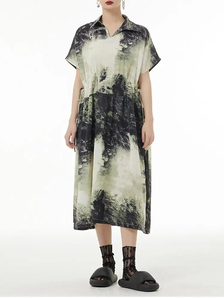 Printed Casual Summer Dress – French & Japanese Streetwear Style | same ANTHEM