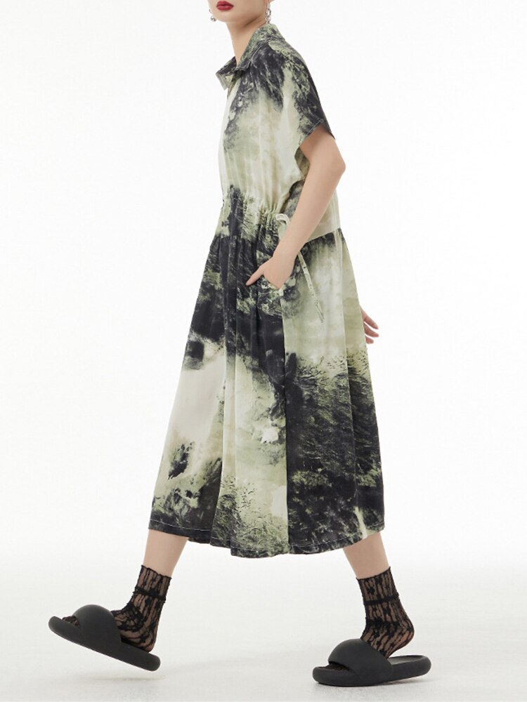 Printed Casual Summer Dress – French & Japanese Streetwear Style | same ANTHEM