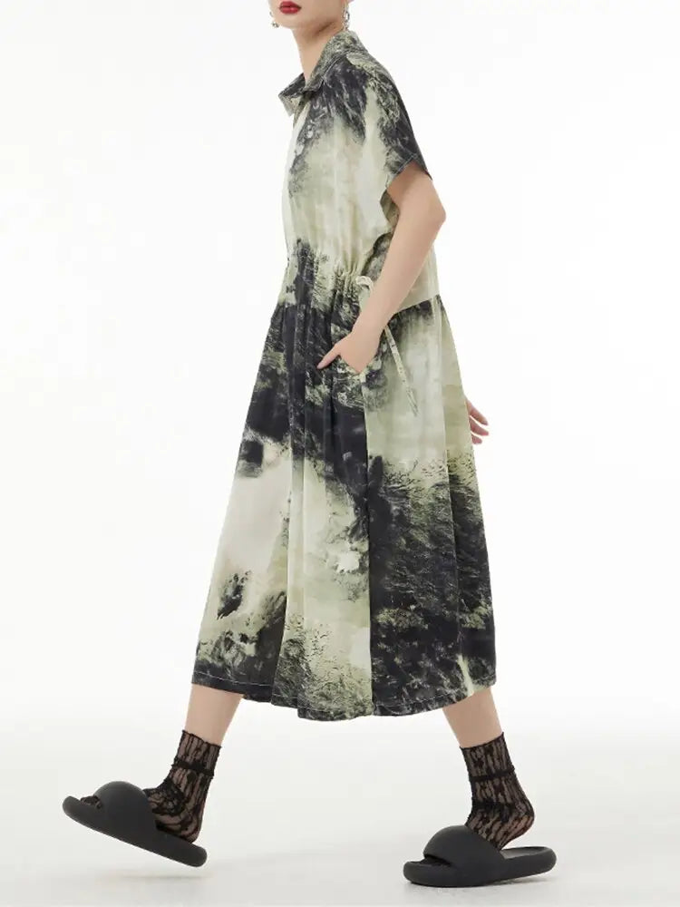 Printed Casual Summer Dress – French & Japanese Streetwear Style | same ANTHEM