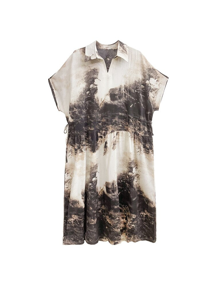 Printed Casual Summer Dress – French & Japanese Streetwear Style | same ANTHEM
