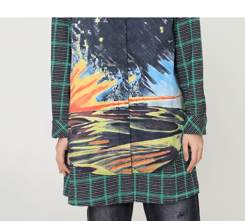 Printed Lapel Designer Shirt – Mid-Length Soulmate Streetwear | same ANTHEM