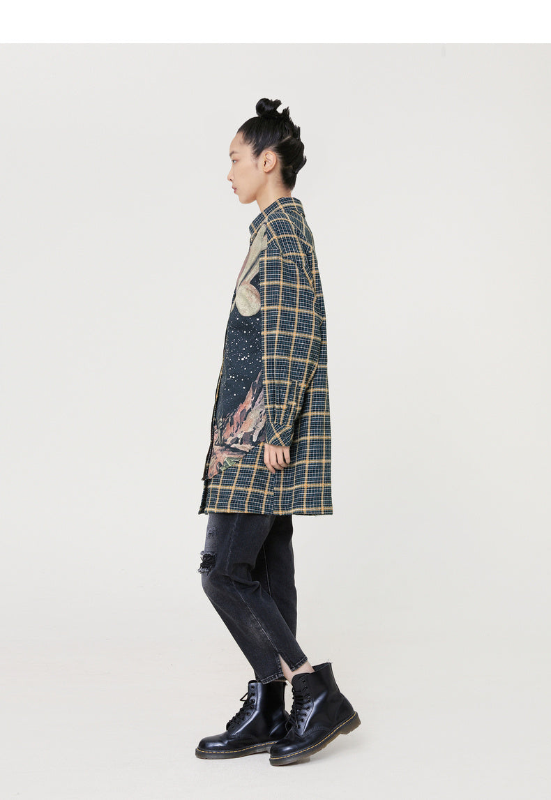 Printed Lapel Designer Shirt – Mid-Length Soulmate Streetwear | same ANTHEM