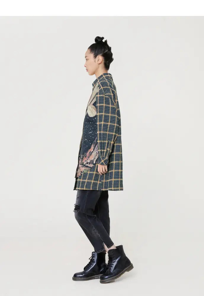 Printed Lapel Designer Shirt – Mid-Length Soulmate Streetwear | same ANTHEM
