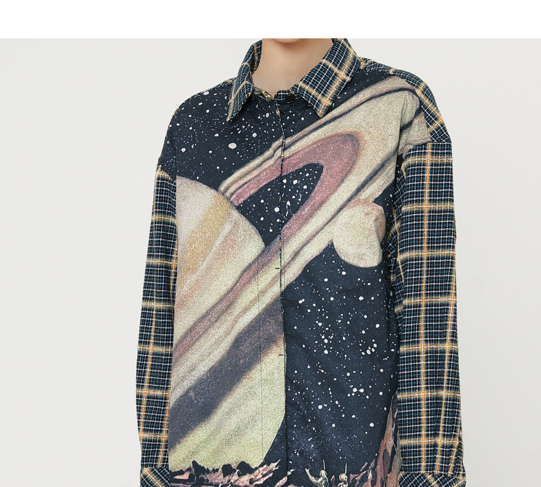 Printed Lapel Designer Shirt – Mid-Length Soulmate Streetwear | same ANTHEM