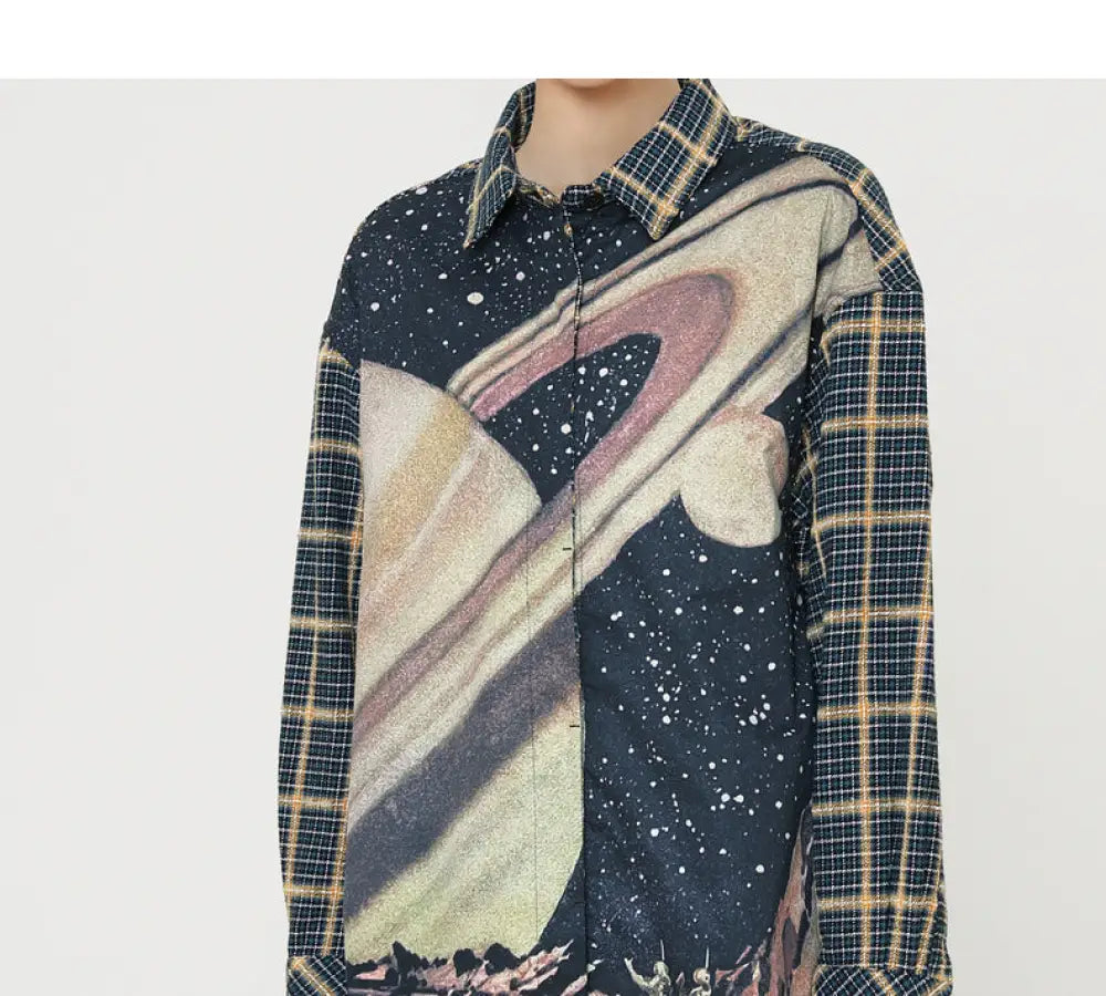 Printed Lapel Designer Shirt – Mid-Length Soulmate Streetwear | same ANTHEM