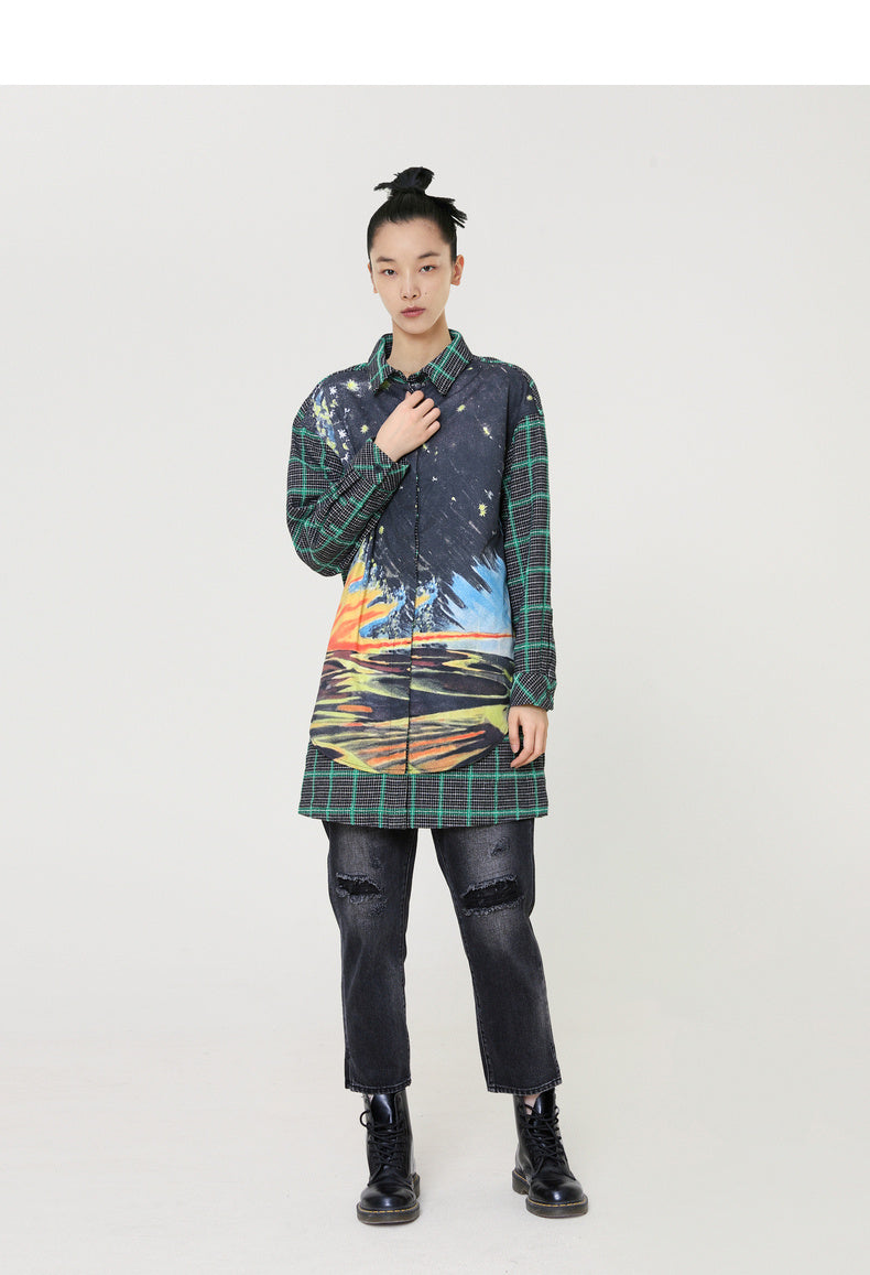 Printed Lapel Designer Shirt – Mid-Length Soulmate Streetwear | same ANTHEM