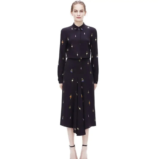 Printed Long Sleeve Shirt & Skirt Set | same ANTHEM.