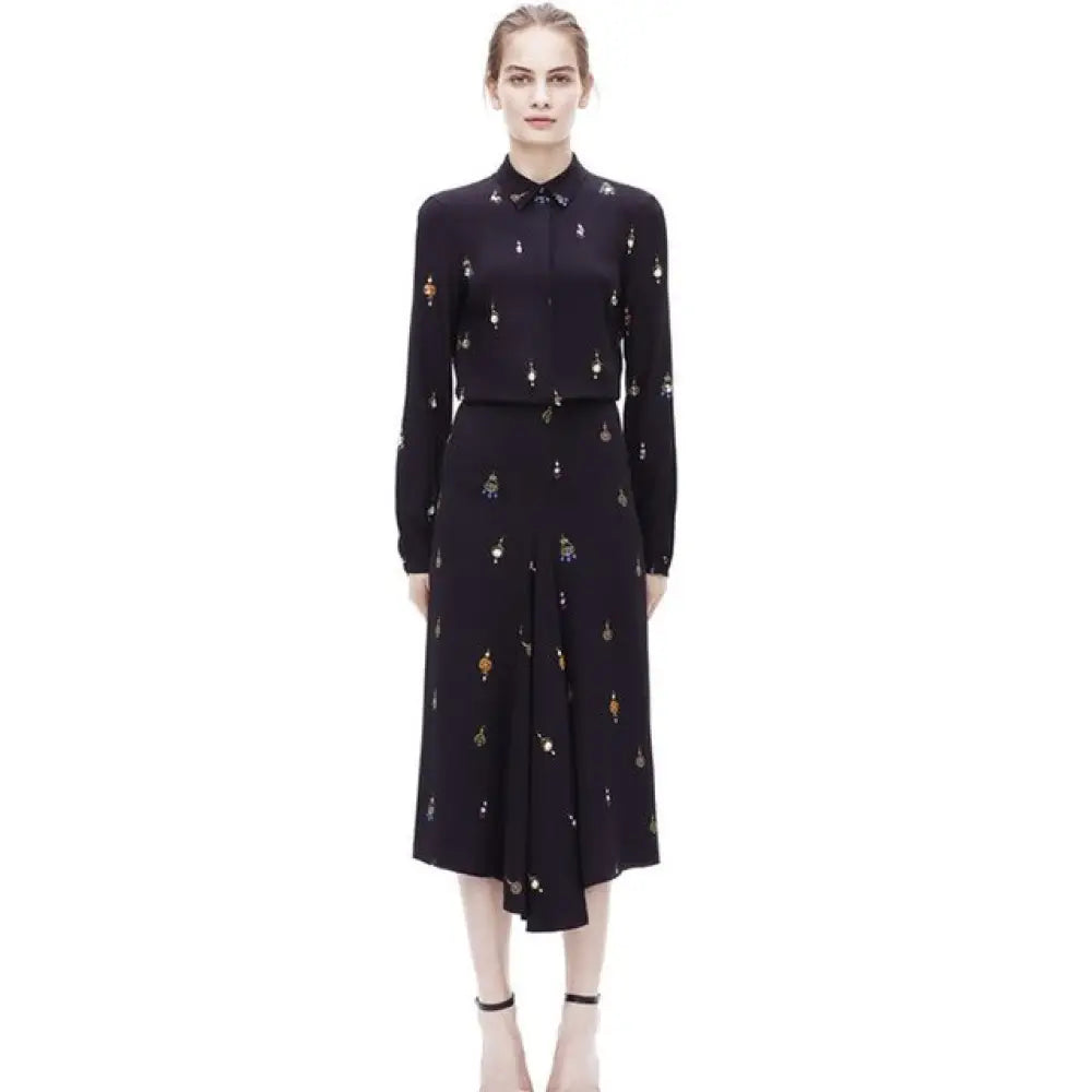Printed Long Sleeve Shirt & Skirt Set | same ANTHEM. - Mint / S