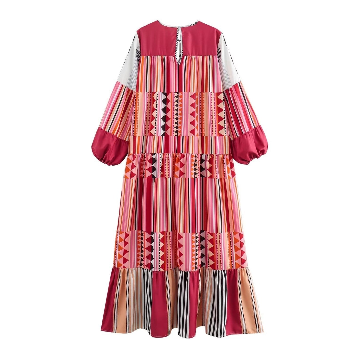 Printed Long Sleeved Hem Dress | Casual Boho Streetwear | same ANTHEM
