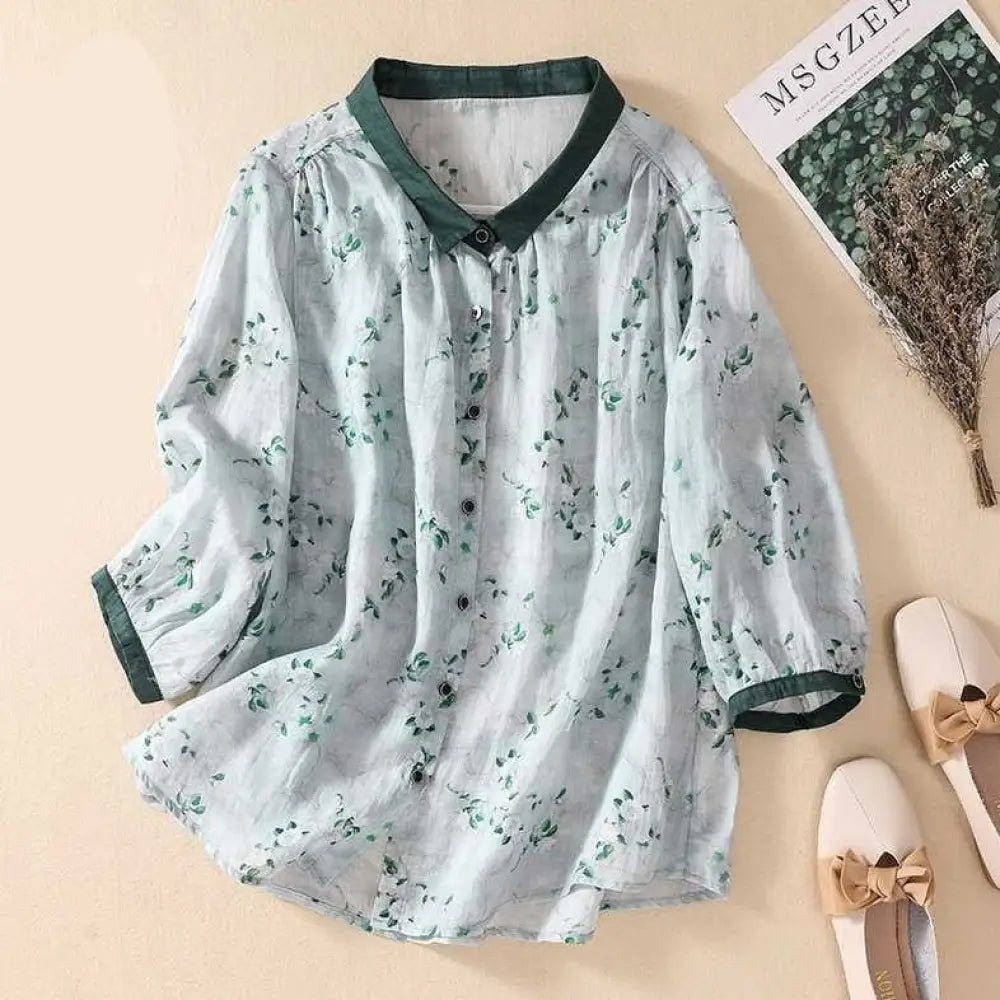 Printed Top – Boho Chic Loose Streetwear | same ANTHEM - Green / 2XL