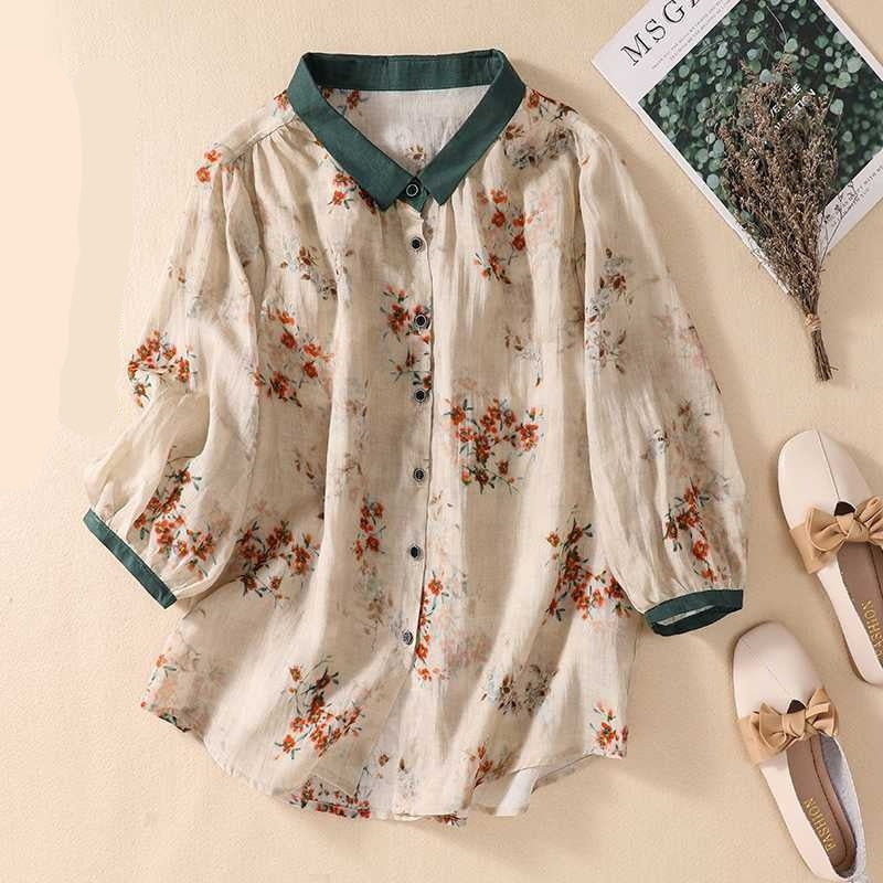 Printed Top – Boho Chic Loose Streetwear | same ANTHEM - Red / 2XL