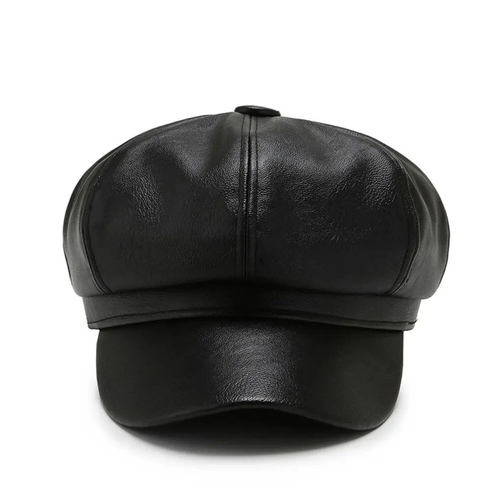 PU Leather Octagonal Painter Hat – Vintage Unisex Art Style | same ANTHEM.